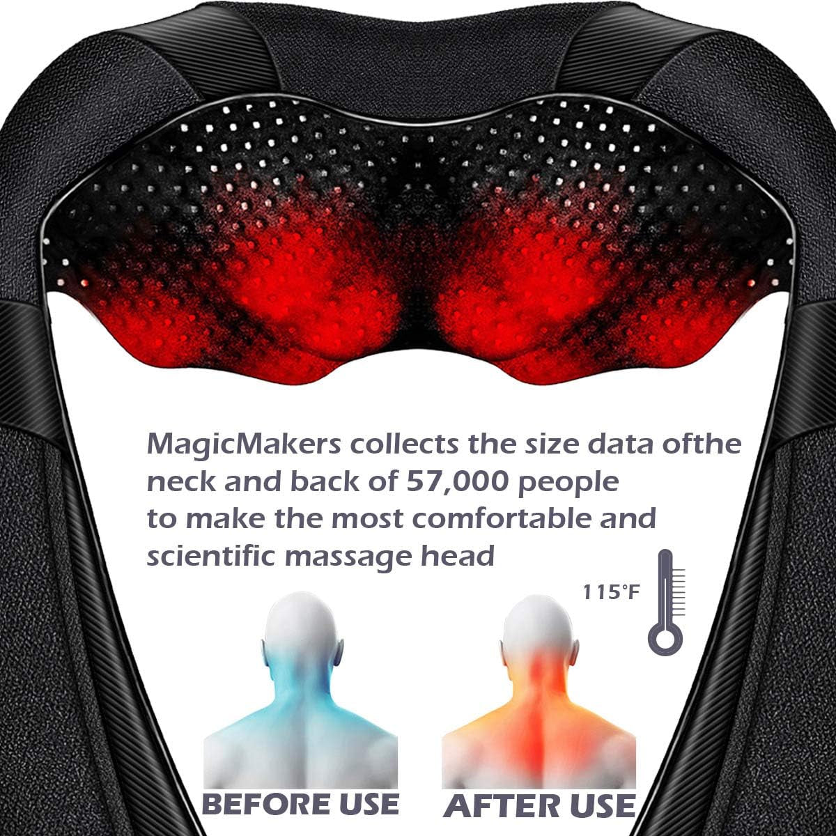 Shiatsu Neck Back and Shoulder Massager with Heat for Pain Relief Deep Tissue, Christmas Women Men Gifts for Mom Dad, Wife Husband, Him Her, Fathers Day, Mothers Day, Birthdays Gift (NOT Cordless)