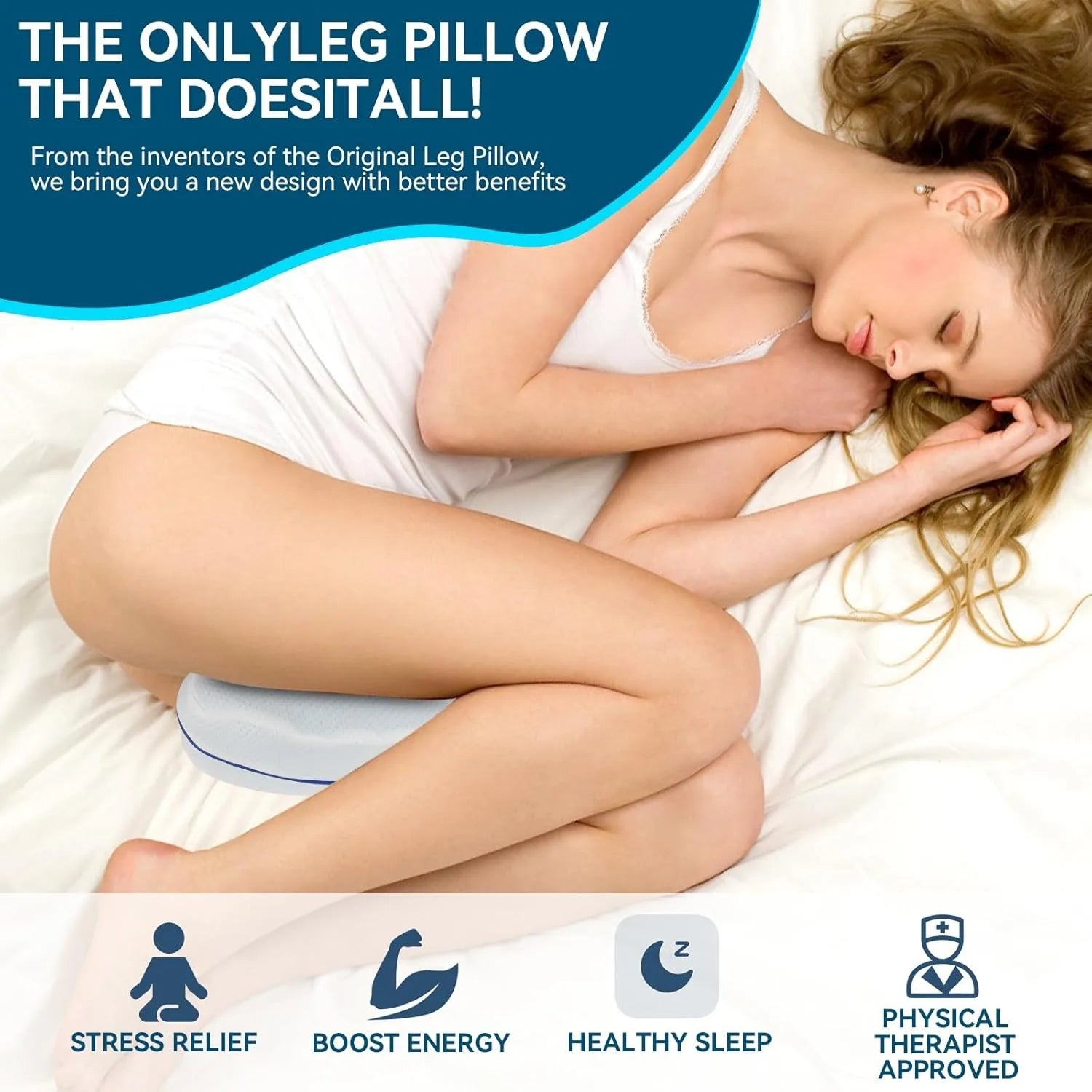 Knee&Leg Pillows Foam Support Pillow for Sleeping for Back Pain,Leg Pillow for Sleeping on Side,Memory Foam Cushion Knee Support