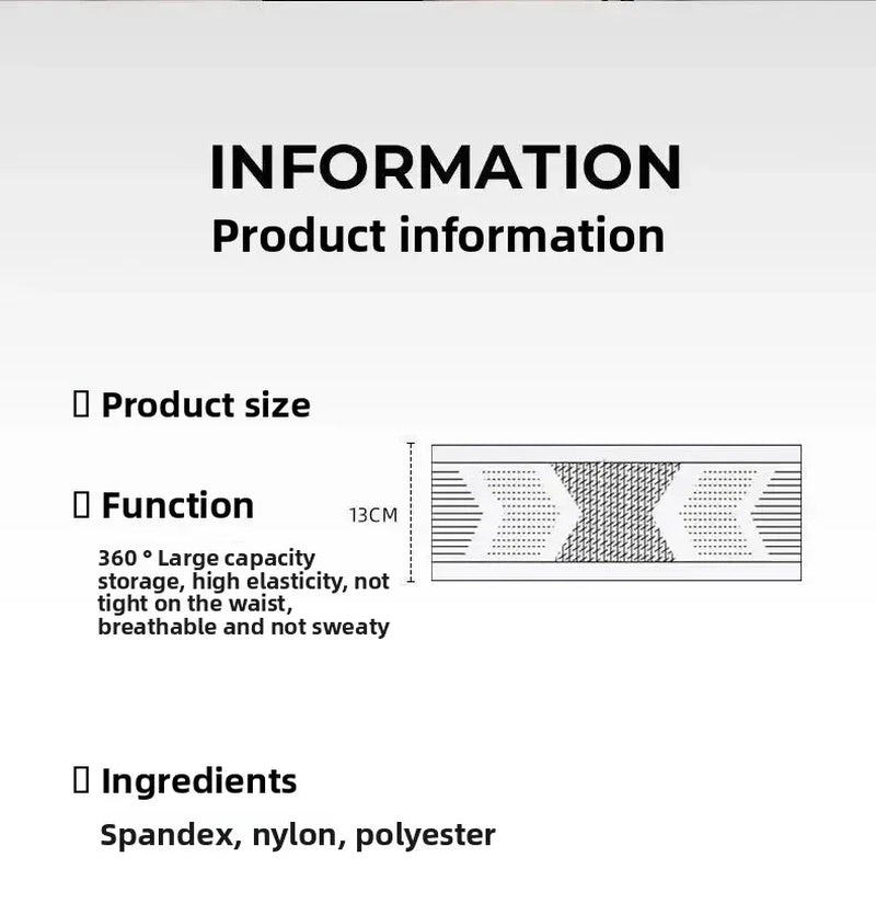 Unisex Running Waist Bag High Elasticity Mobile Phone Bag Outdoor Fitness Marathon Belt Nylon Material for Men and Women