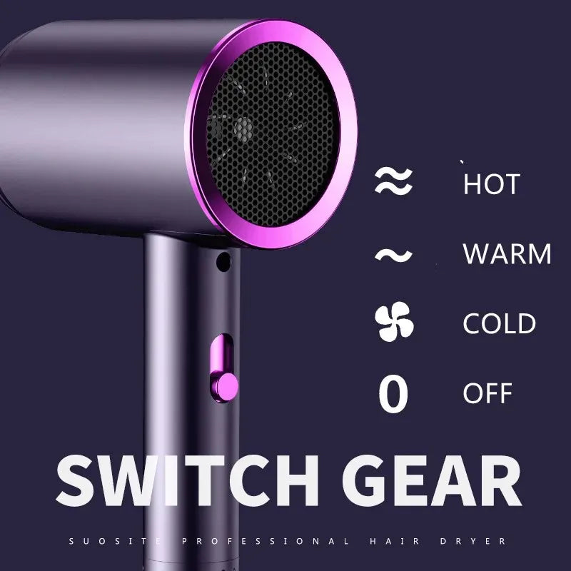 New High-Speed Hair Dryer High-Power Negative Ion Cold and Hot Ultra Silent Professional Hair Dryer for Home Hair Salons