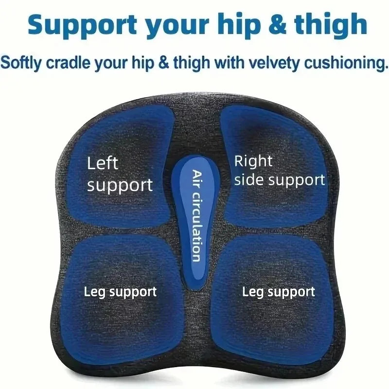 Non Slip Orthopedic Memory Foam Seat Cushion Relieves Tailbone Sciatica Back Pain Offers Comfort for Office Chair and Car Seat